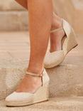 Sosandar Raffia Wedge Heeled Espadrilles, Natural