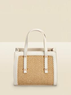 Sosandar Raffia Tote Bag, Cream, Cream