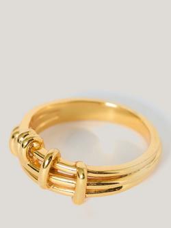 Jigsaw 24ct Gold Plated Dainty Loops Ring, Gold, Gold