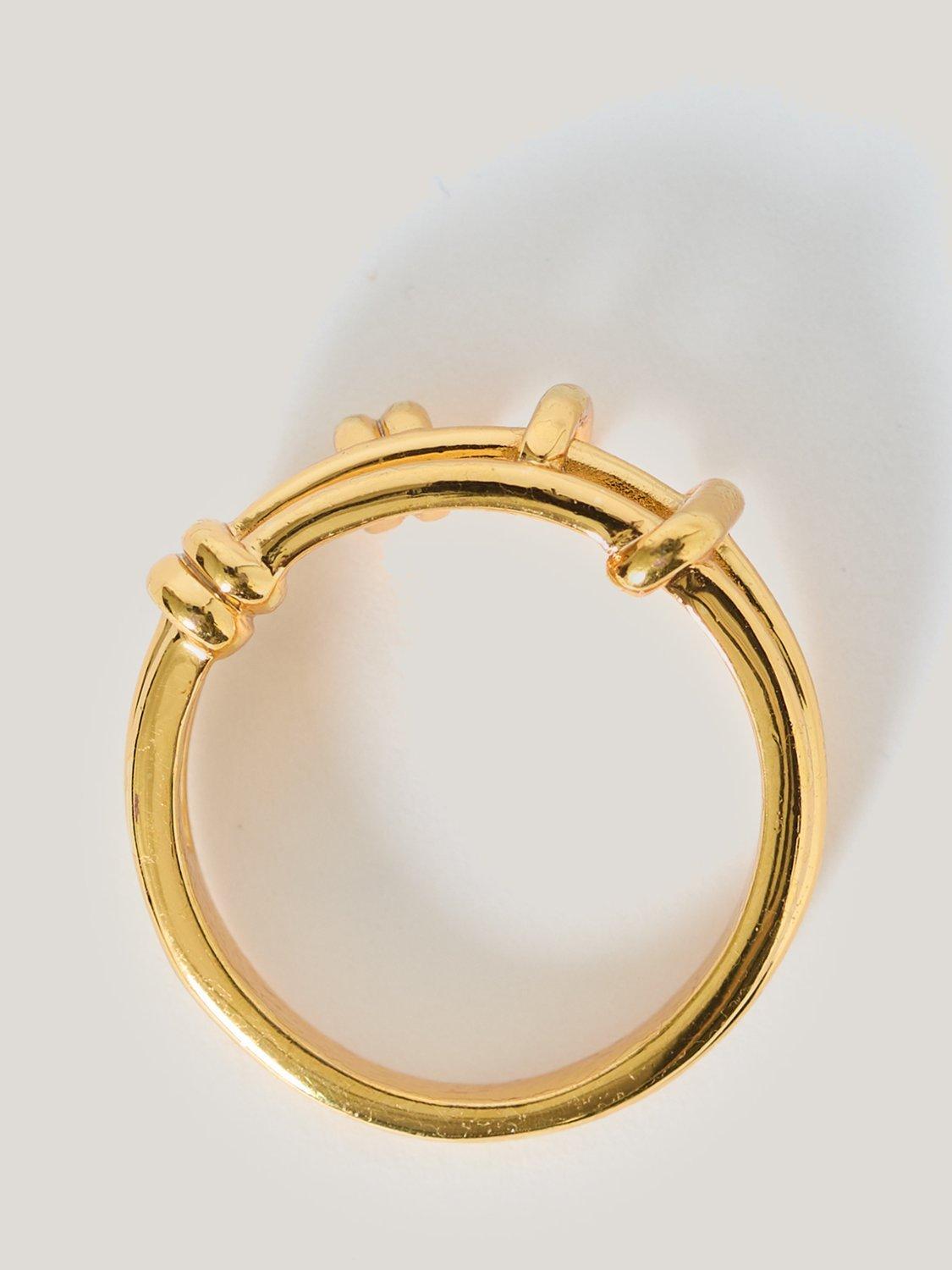 Product image 3 of 4, which shows Jigsaw 24ct Gold Plated Dainty Loops Ring, Gold, L