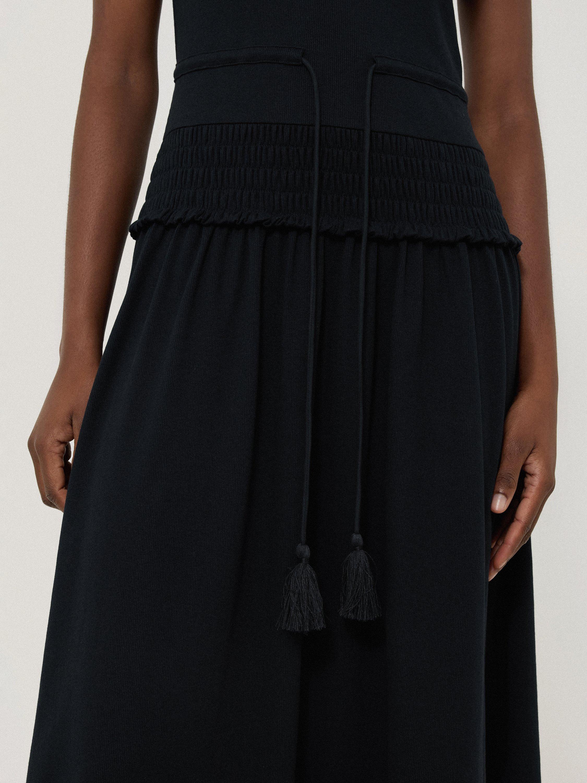 Product image 3 of 5, which shows Jigsaw Shirred Waist T-Shirt Midi Dress, Navy, XS