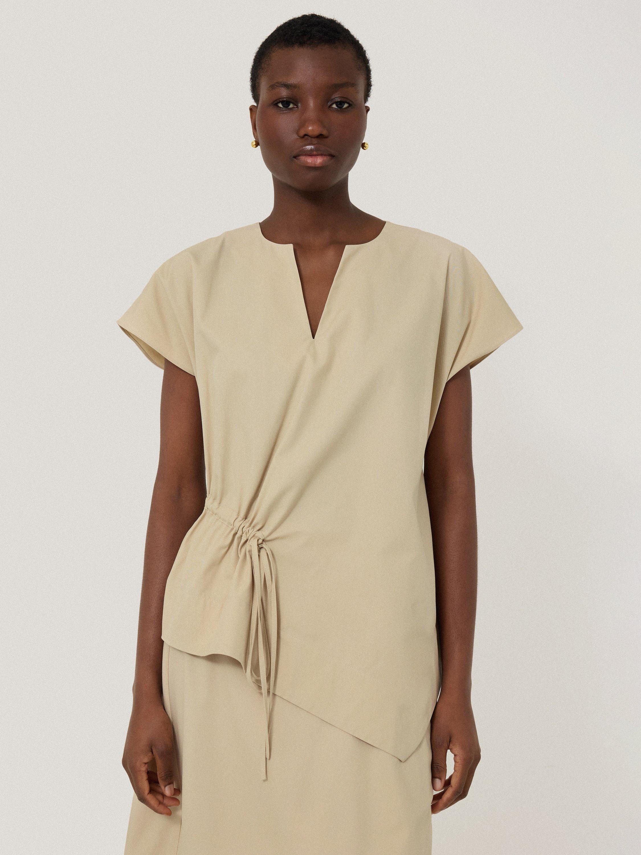 Product image 1 of 6, which shows Jigsaw Cotton Blend Relaxed Tunic, Sand, 6