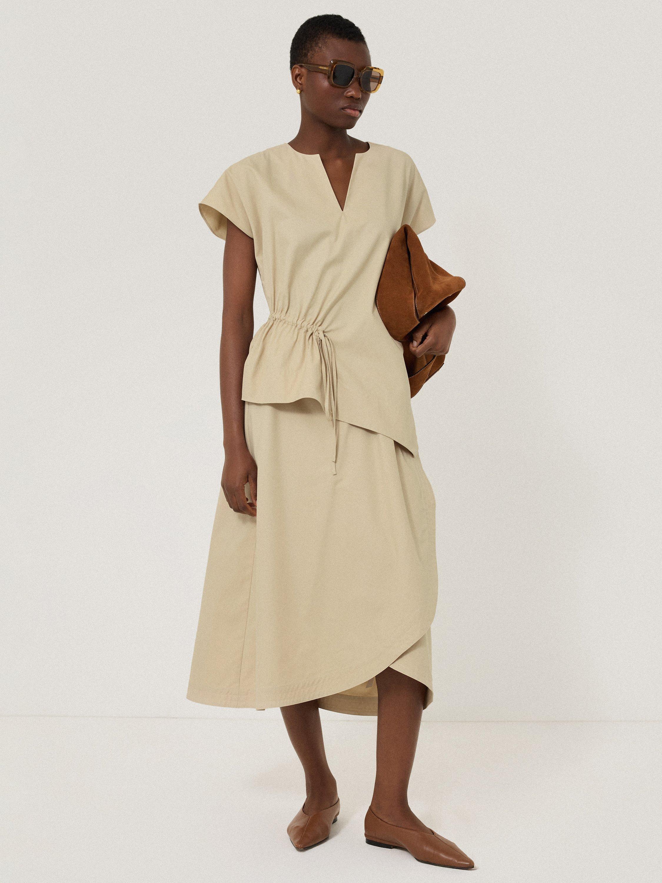 Product image 4 of 6, which shows Jigsaw Cotton Blend Relaxed Tunic, Sand, 6