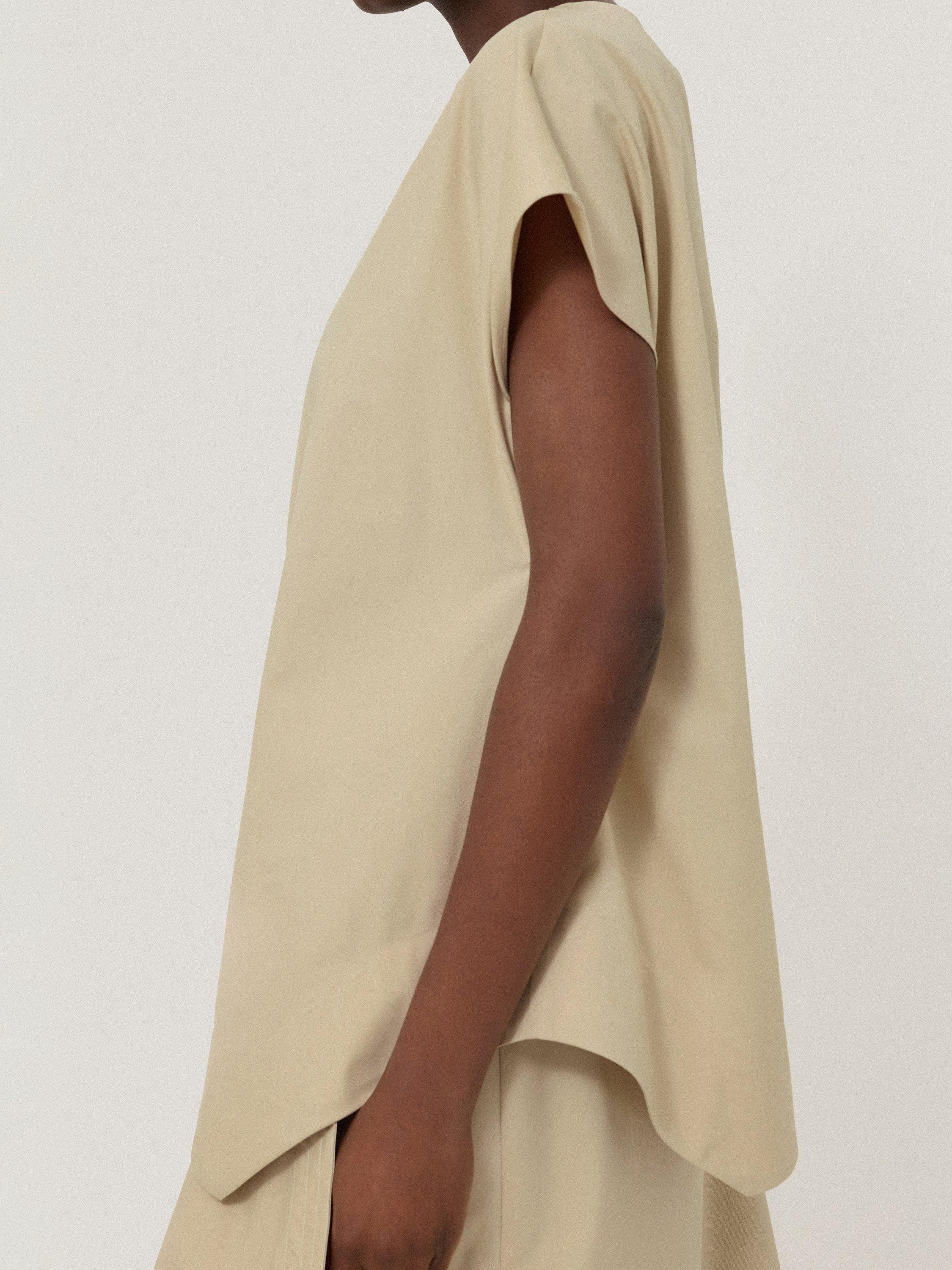 Product image 6 of 6, which shows Jigsaw Cotton Blend Relaxed Tunic, Sand, 6