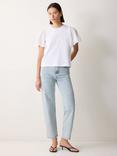Jigsaw Gauze Sleeve Round Neck Cotton Jersey Top