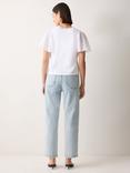 Jigsaw Gauze Sleeve Round Neck Cotton Jersey Top