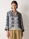Jigsaw Modern Shibori Top, Blue