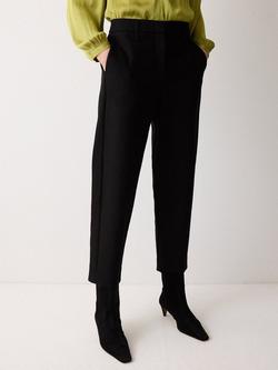 Jigsaw Nevis Cropped Tailored Trousers, Black, Black