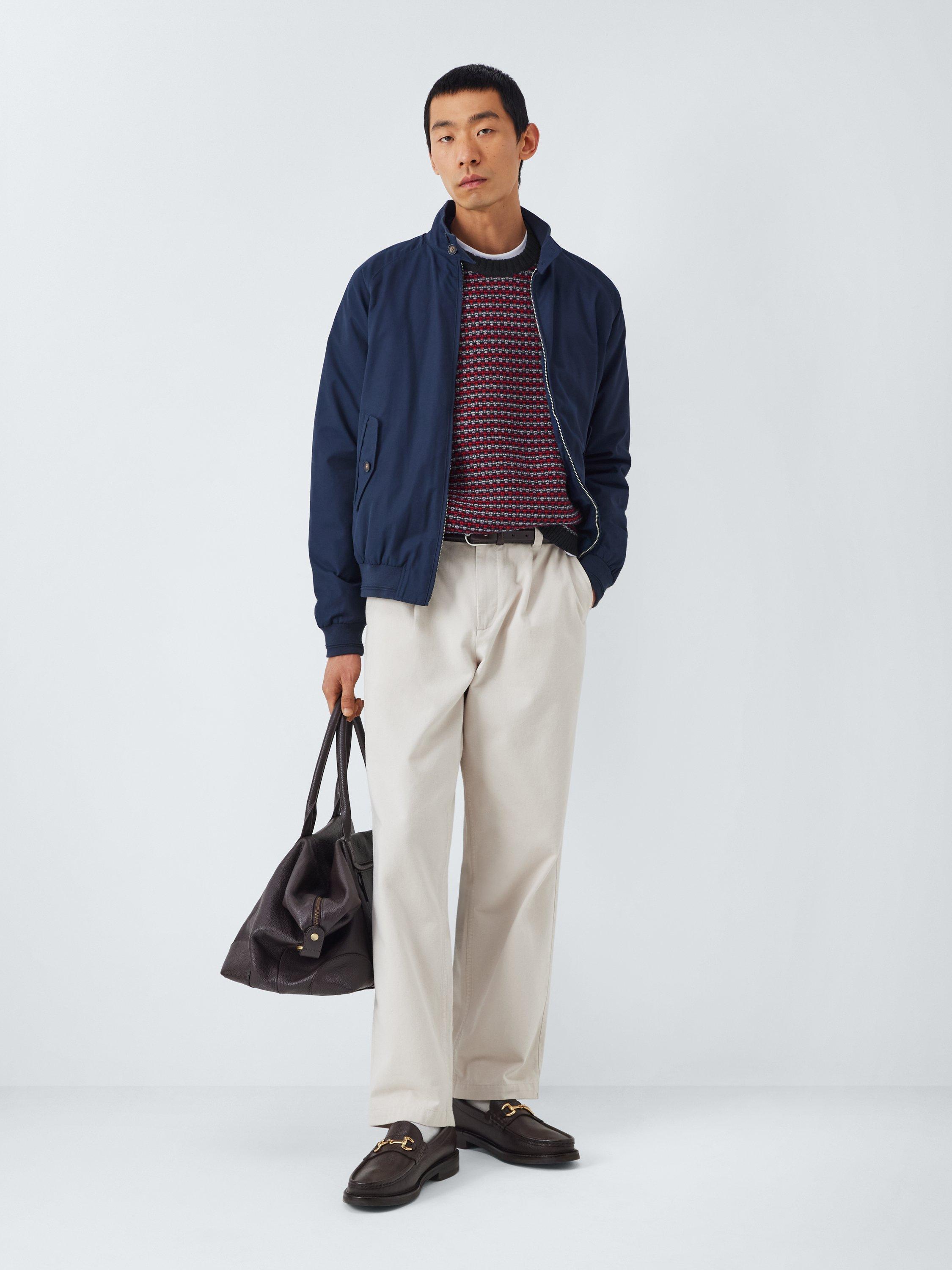 Product image 3 of 6, which shows John Lewis Lambswool Blend Texture Stitch Jumper, Red Multi, M