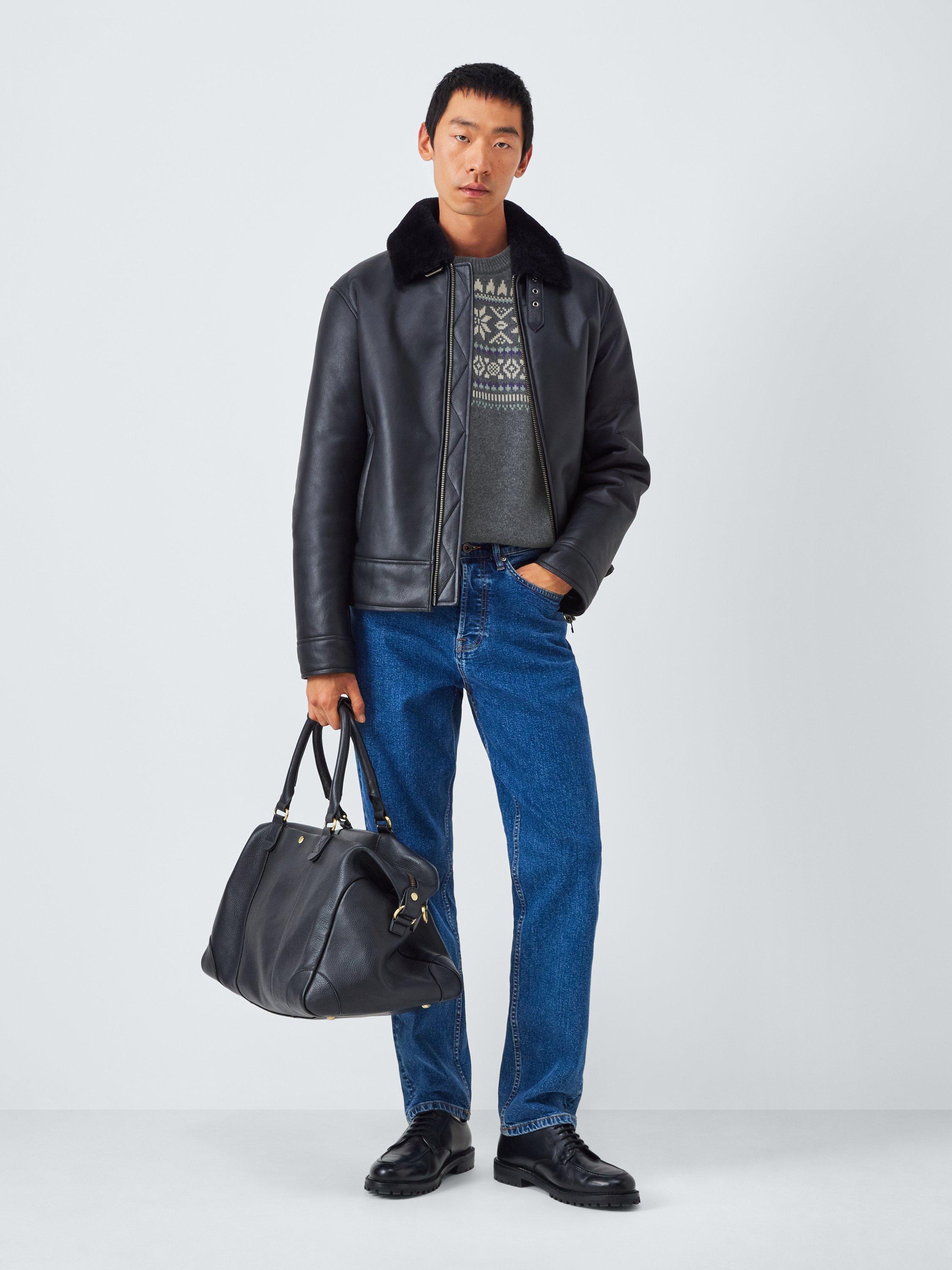 Product image 3 of 6, which shows John Lewis Fair Isle Crew Neck Jumper, Charcoal, M