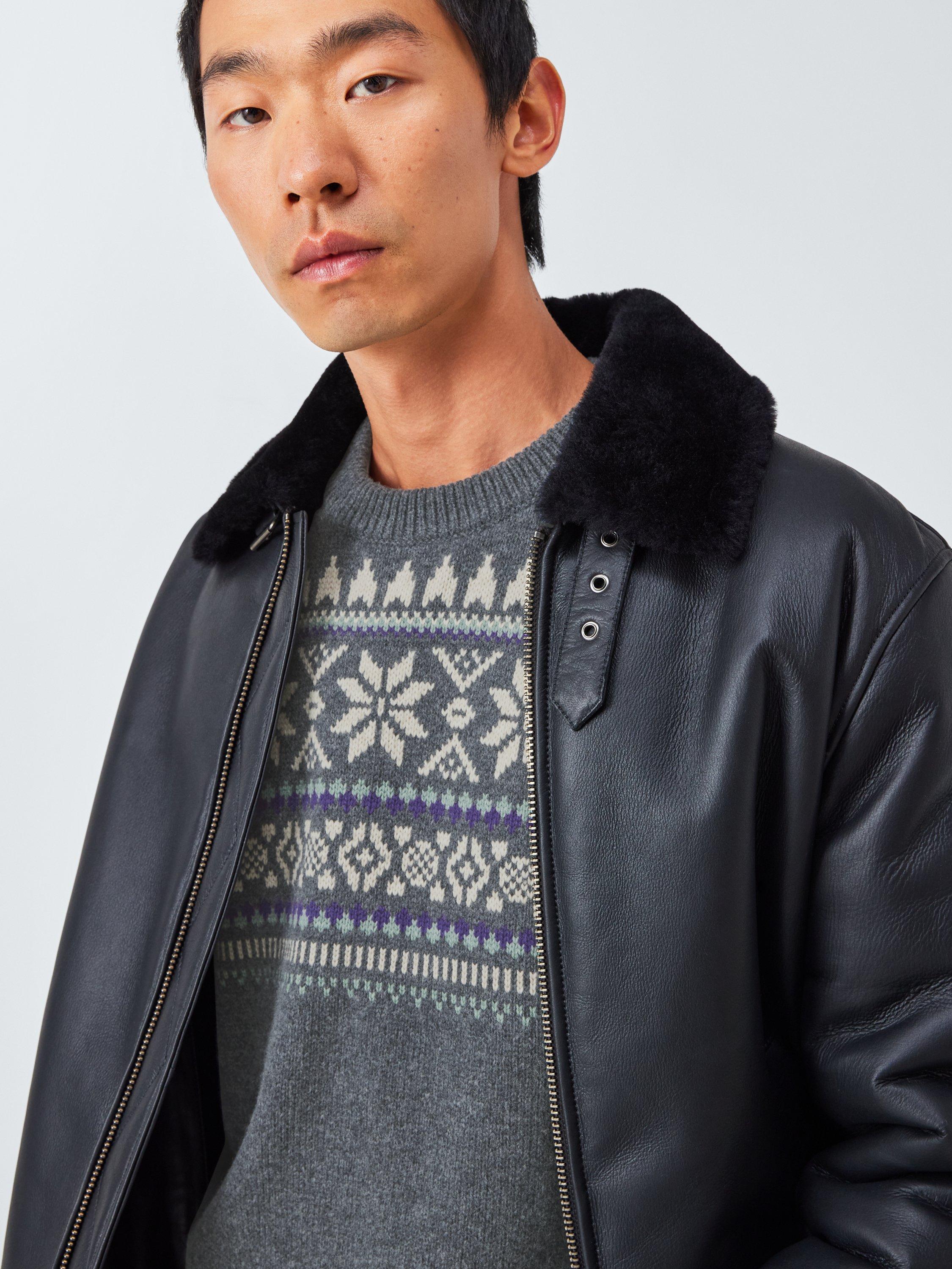 Product image 6 of 6, which shows John Lewis Fair Isle Crew Neck Jumper, Charcoal, M