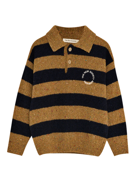 The New Society Kids' Jorge Wool Blend Knit Jumper, Eternal Ochre, Eternal Ochre