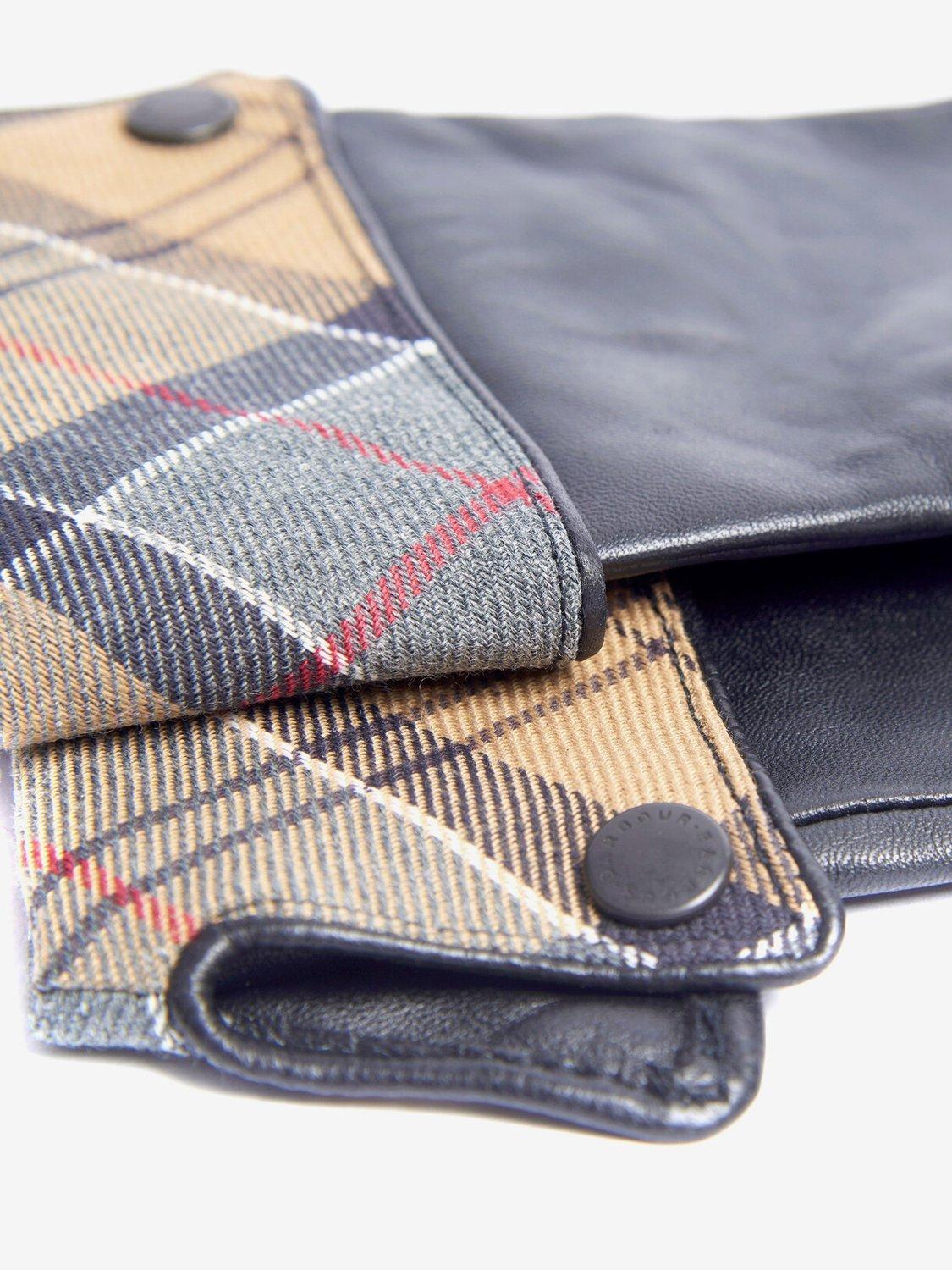 Product image 3 of 4, which shows Barbour Lady Jane Leather Gloves, Black/Multi, S