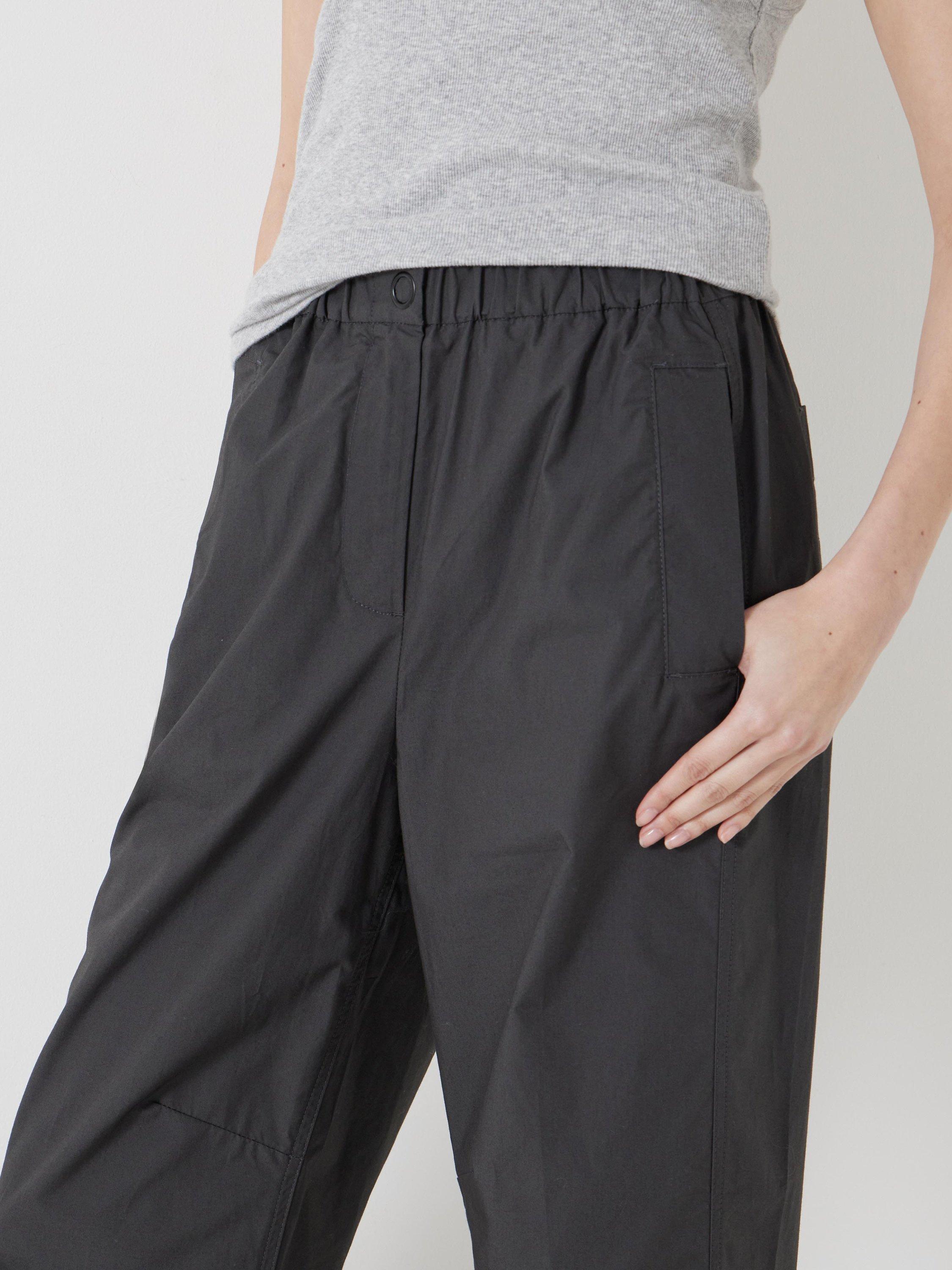 Product image 4 of 5, which shows HUSH Jack Barrel Leg Trousers, Washed Black, 4