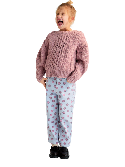 The New Society Kids' Maria Wool Blend Jumper, Faded Rose, Faded Rose