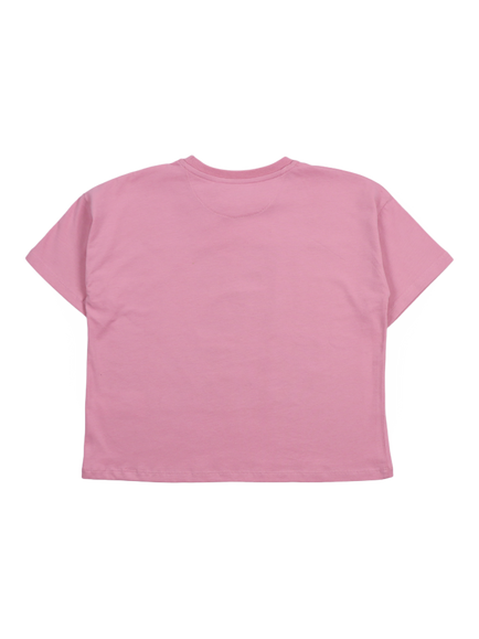 The New Society Kids' Cotton Logo T-Shirt, Dream Blush - view 2, Dream Blush