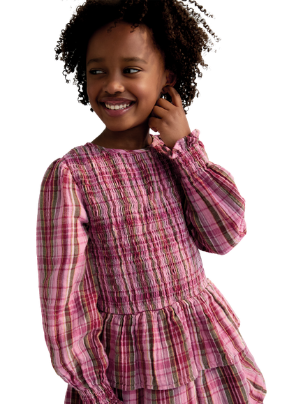 The New Society Kids' Adriana Dress, Dream Lush Check, Dream Lush Check