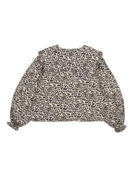 The New Society Kids' Neila Cotton Leopard Print Blouse, Neila Print - view 2, Neila Print
