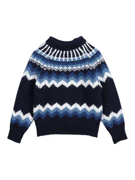 The New Society Kids' Wool Blend Lucas Jumper, Infinite Navy, Infinite Navy