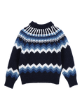 The New Society Kids' Wool Blend Lucas Jumper, Infinite Navy