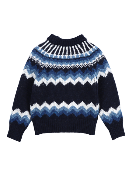The New Society Kids' Wool Blend Lucas Jumper, Infinite Navy - view 2, Infinite Navy