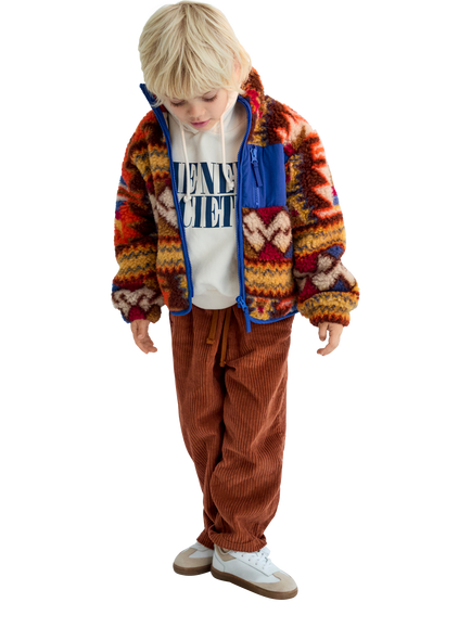 The New Society Kids' Nicol Corduroy Drawstring Trousers, Astral Earth, Astral Earth