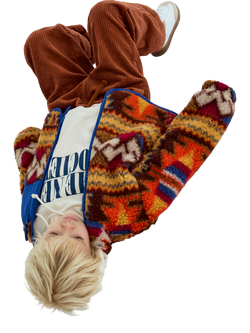 The New Society Kids' Nicol Corduroy Drawstring Trousers, Astral Earth - view 2, Astral Earth