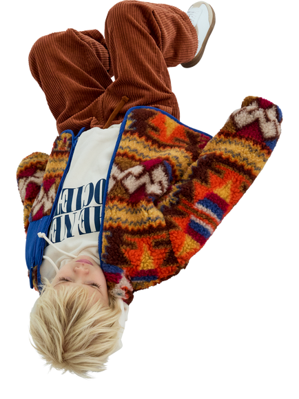 The New Society Kids' Nicol Corduroy Drawstring Trousers, Astral Earth - view 2, Astral Earth