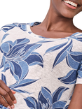 Pure Collection Floral Pattern Linen T-Shirt