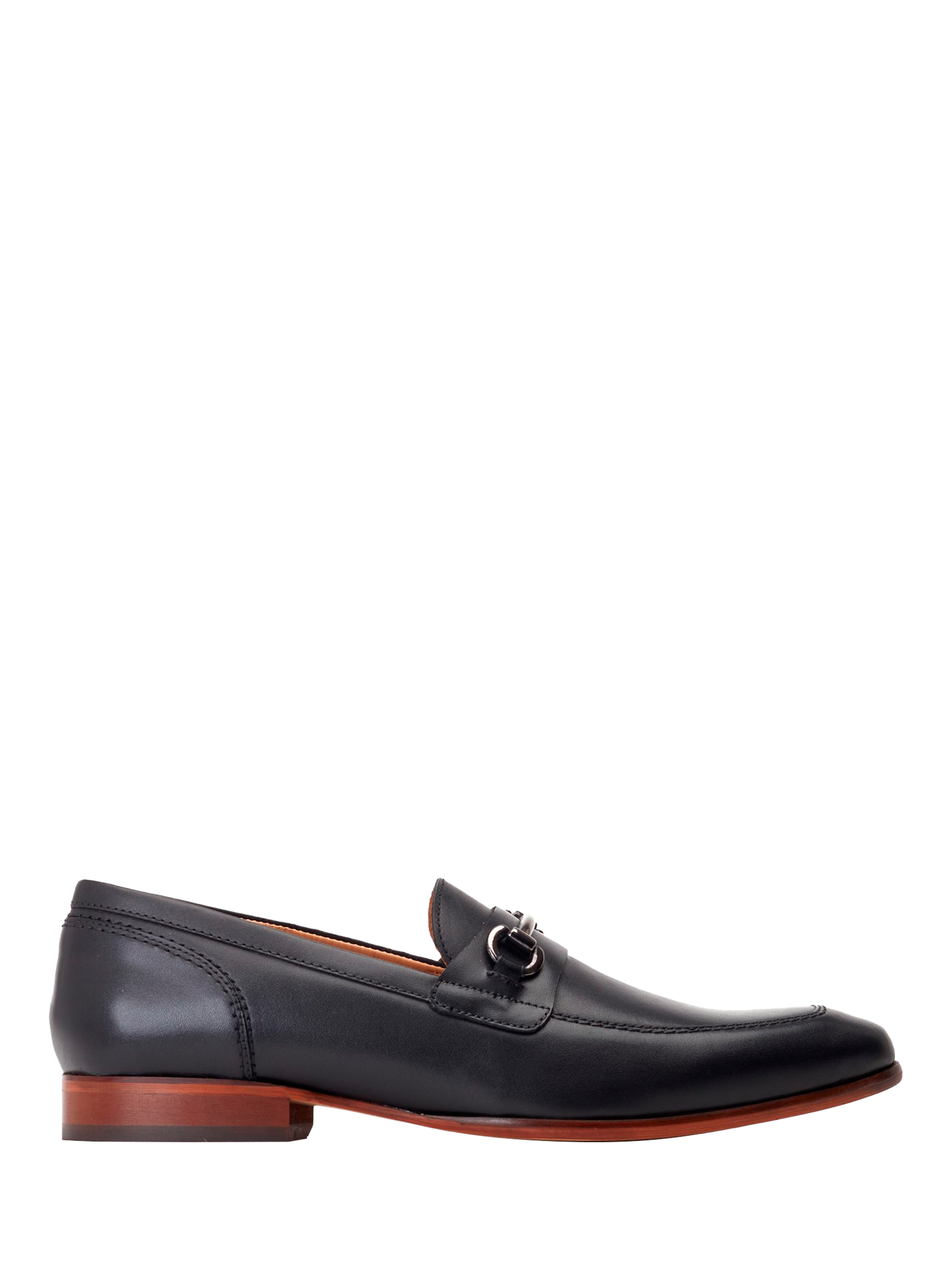 Product image 1 of 5, which shows Base London Russo Leather Horsebit Loafers, Black, 7