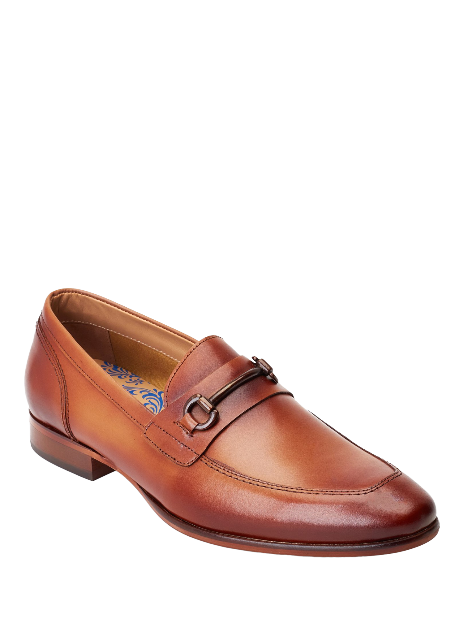 Product image 2 of 5, which shows Base London Russo Leather Horsebit Loafers, Tan, 7