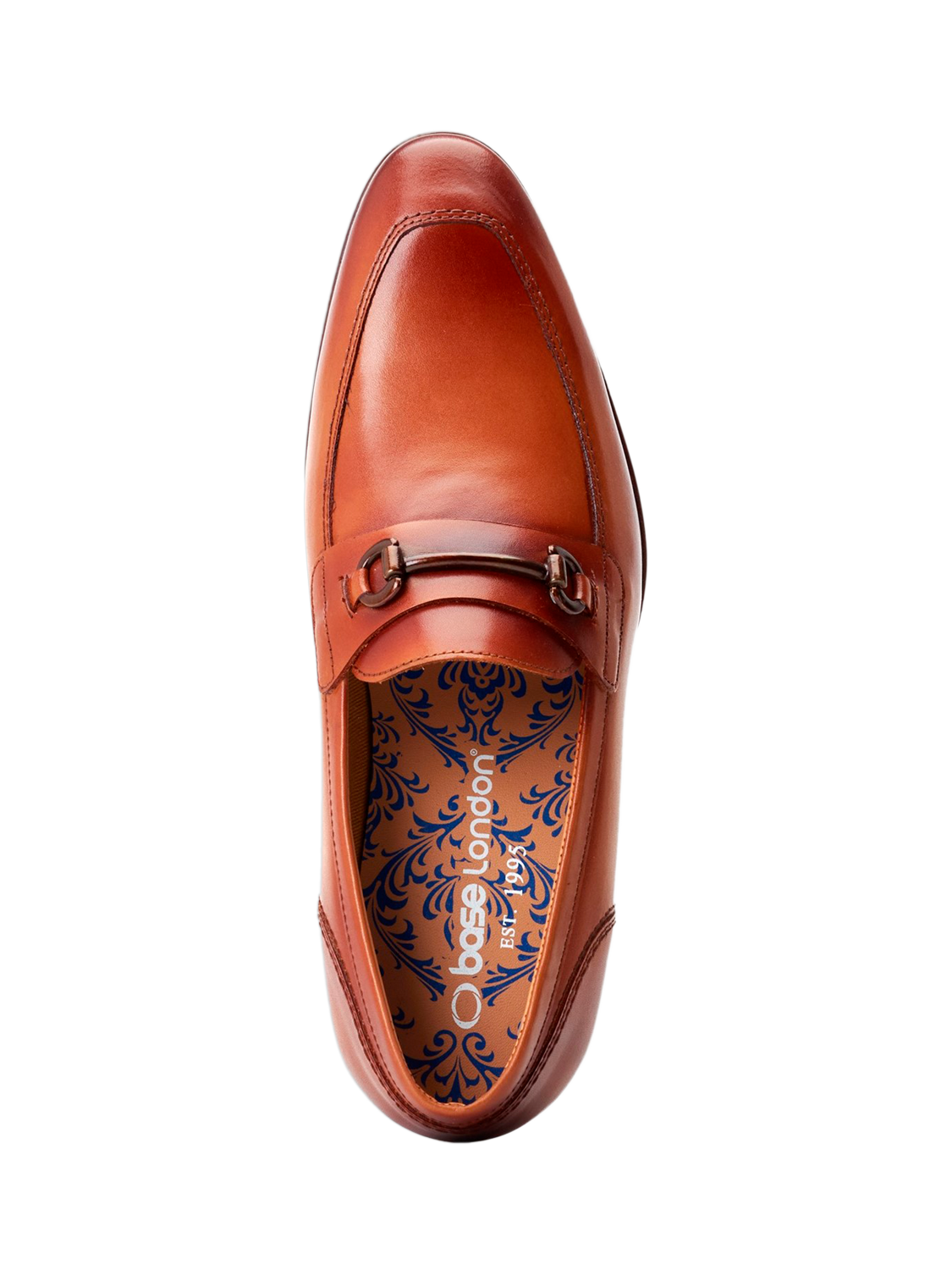 Product image 5 of 5, which shows Base London Russo Leather Horsebit Loafers, Tan, 7