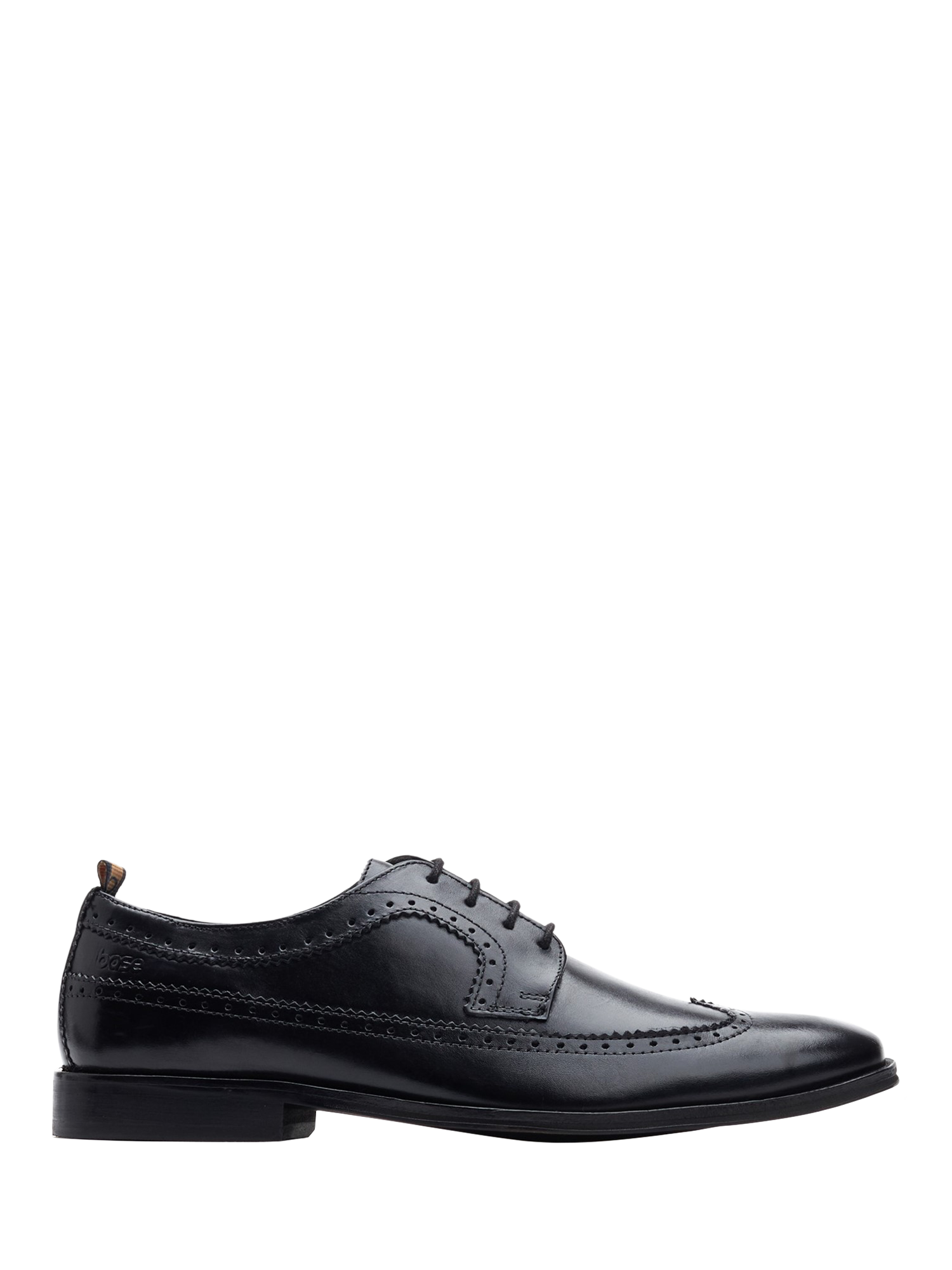 Product image 1 of 5, which shows Base London Havisham Leather Brogue Wing Tip Shoes, Black, 5