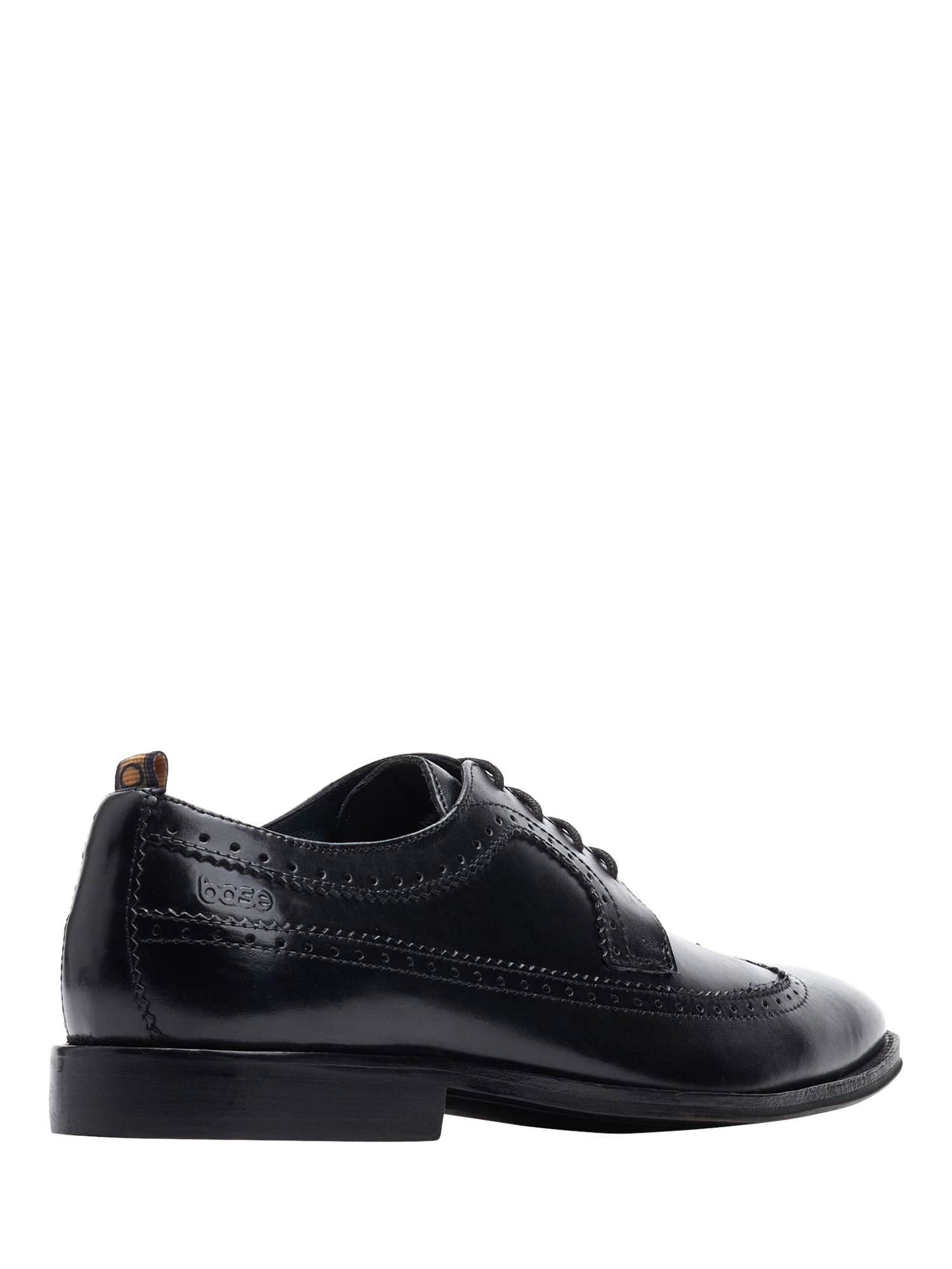 Product image 3 of 5, which shows Base London Havisham Leather Brogue Wing Tip Shoes, Black, 5