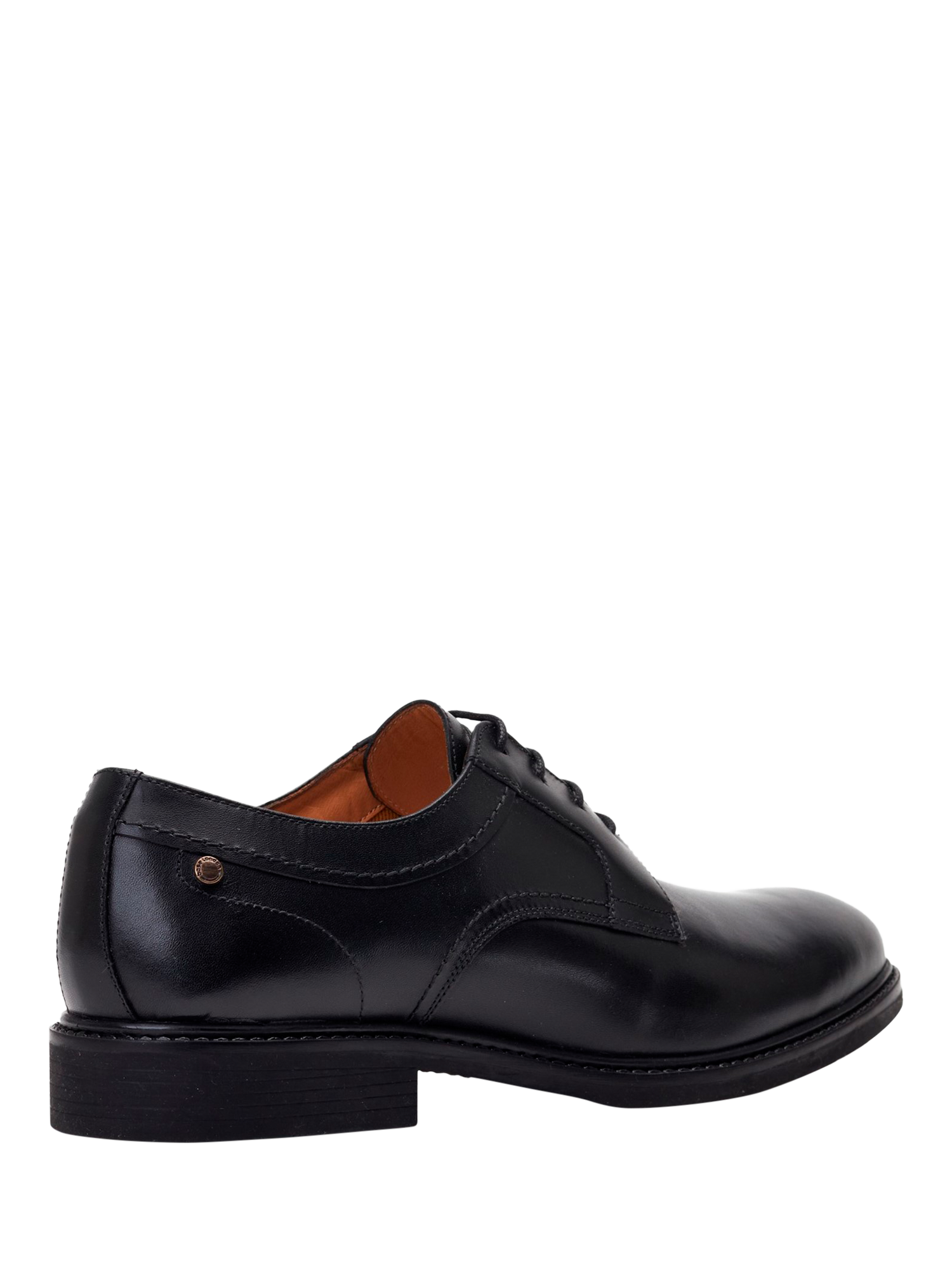 Product image 3 of 5, which shows Base London Drake Waxy Leather Lace Up Derby Shoes, Black, 7