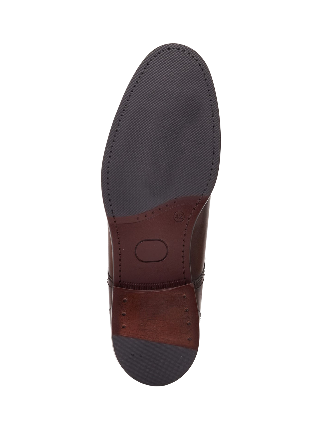Product image 4 of 5, which shows Base London Drake Waxy Leather Lace Up Derby Shoes, Brown, 7