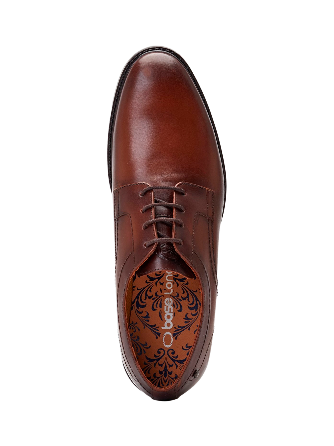 Product image 5 of 5, which shows Base London Drake Waxy Leather Lace Up Derby Shoes, Brown, 7