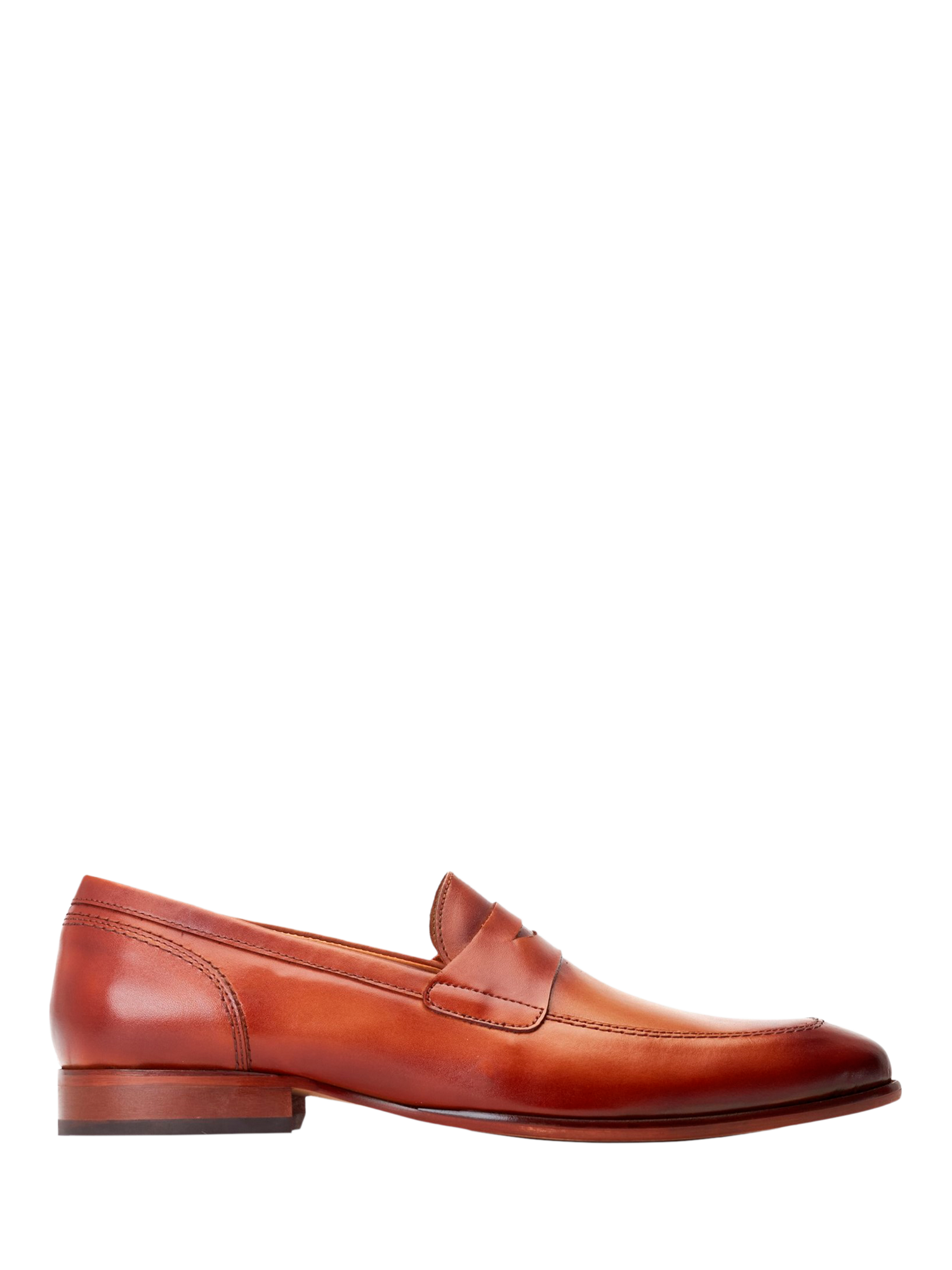 Product image 1 of 4, which shows Base London Bruno Leather Loafers, Tan, 7