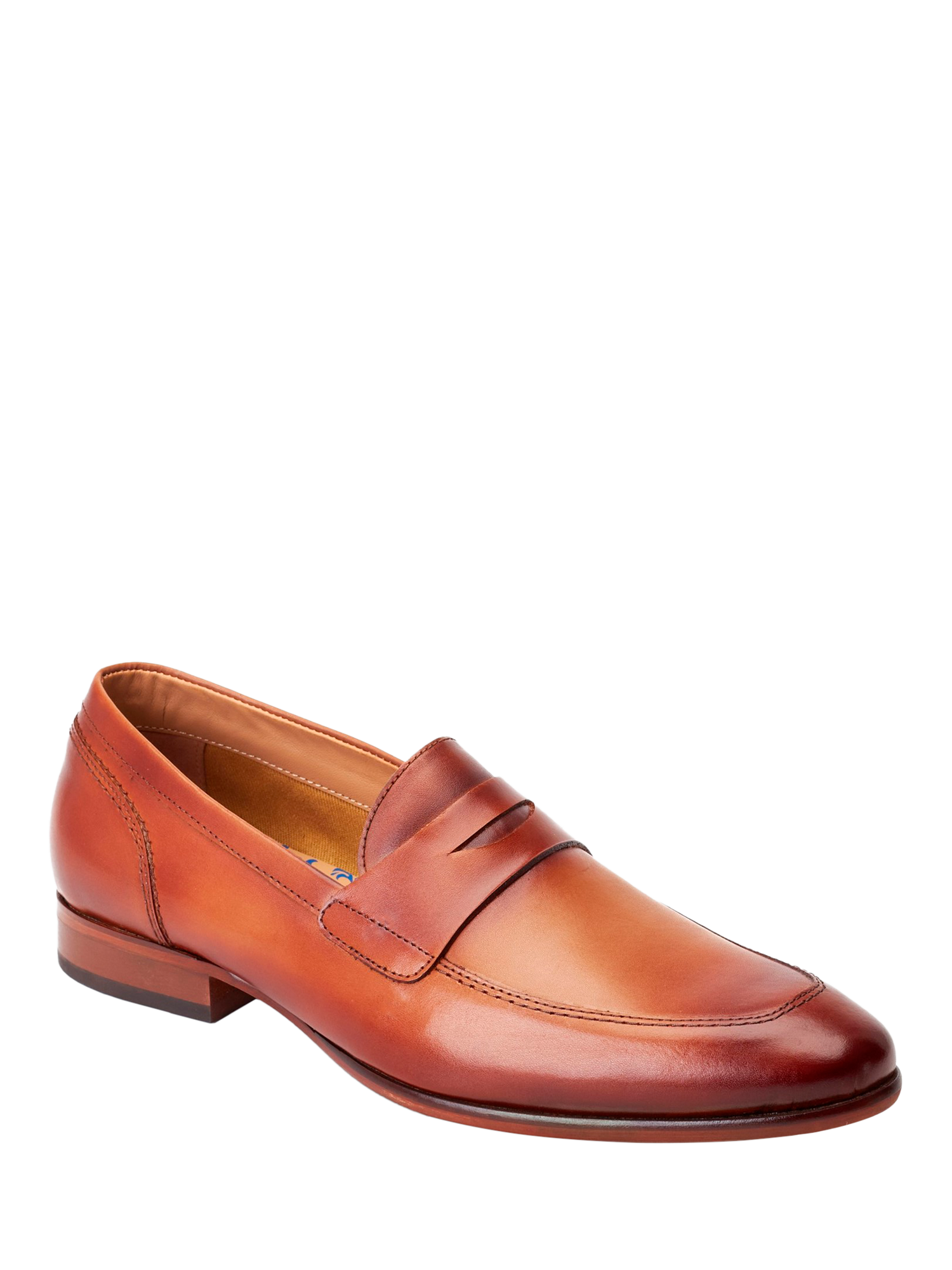Product image 2 of 4, which shows Base London Bruno Leather Loafers, Tan, 7