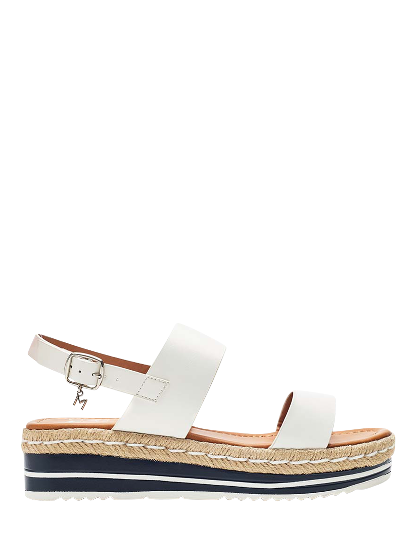 Product image 1 of 5, which shows Moda in Pelle Periso Strappy Wedge Sandals, Off White/Navy, 3
