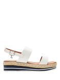 Moda in Pelle Periso Strappy Wedge Sandals, Off White/Navy