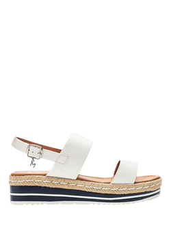 Moda in Pelle Periso Strappy Wedge Sandals, Off White/Navy, Off White/Navy