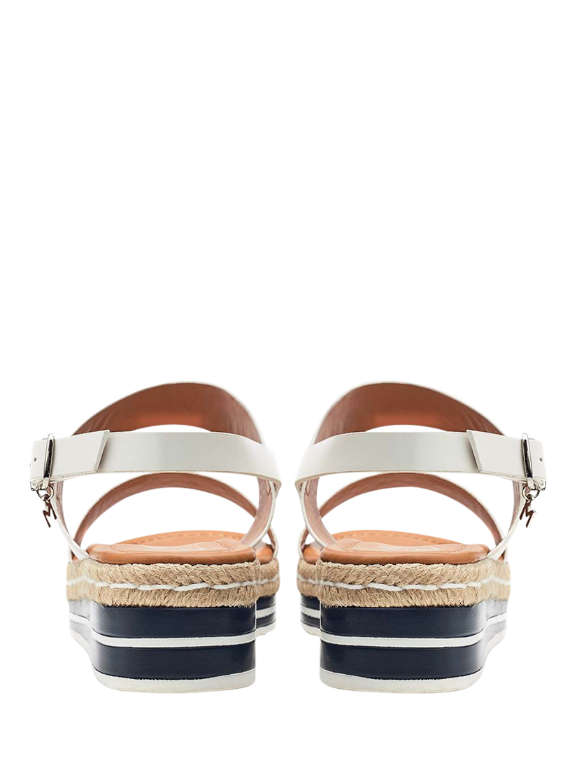 Product image 4 of 5, which shows Moda in Pelle Periso Strappy Wedge Sandals, Off White/Navy, 3