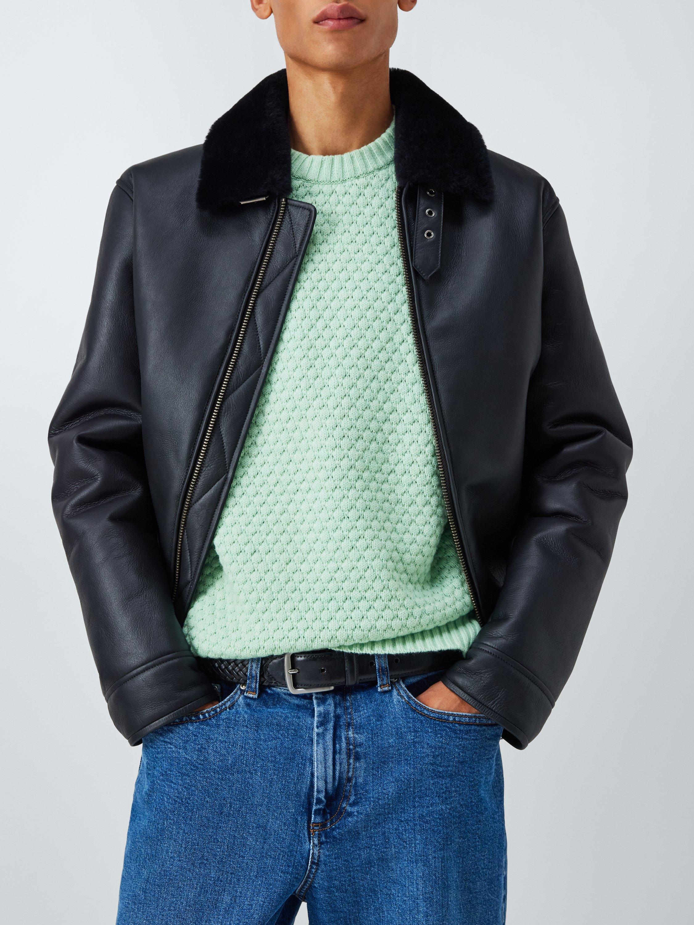 Product image 5 of 6, which shows John Lewis Textured Stitch Crew Neck Jumper, Glass Green, S