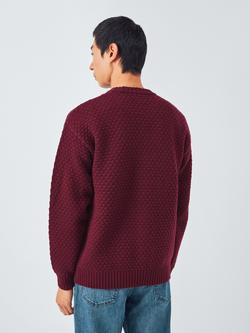 John Lewis Textured Stitch Crew Neck Jumper - view 2, Nocturne