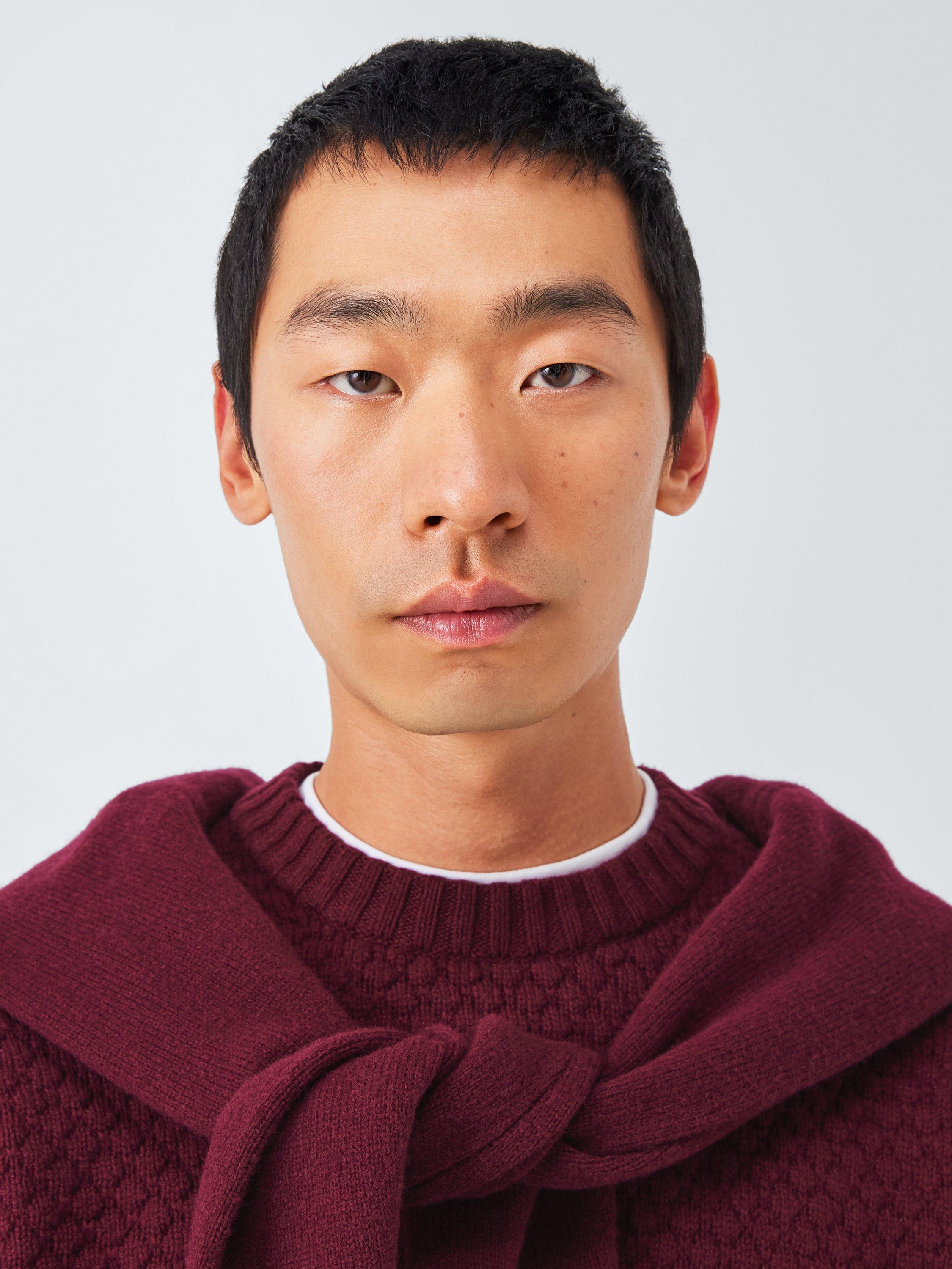 Product image 5 of 6, which shows John Lewis Textured Stitch Crew Neck Jumper, Nocturne, S