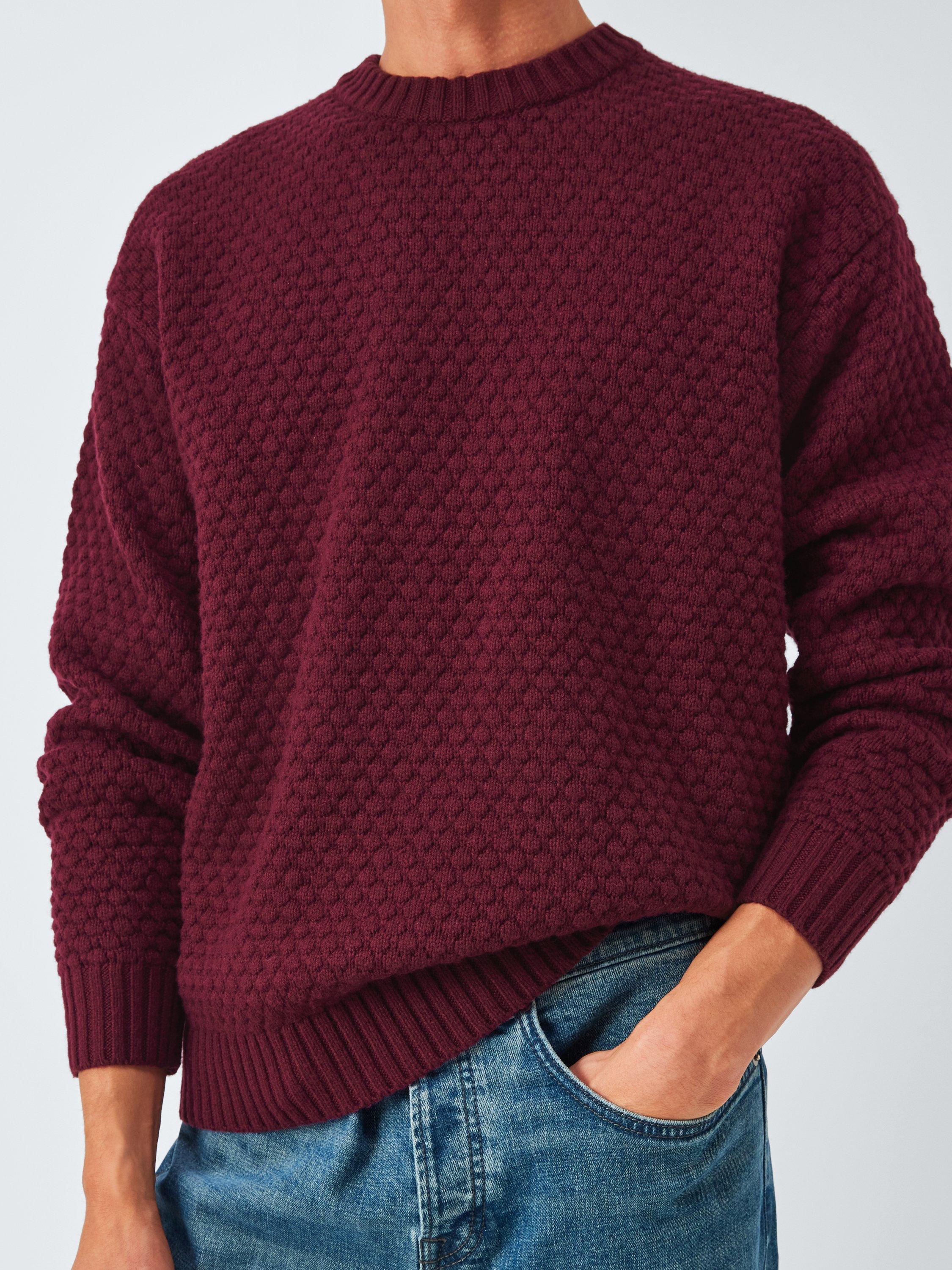 Product image 6 of 6, which shows John Lewis Textured Stitch Crew Neck Jumper, Nocturne, S