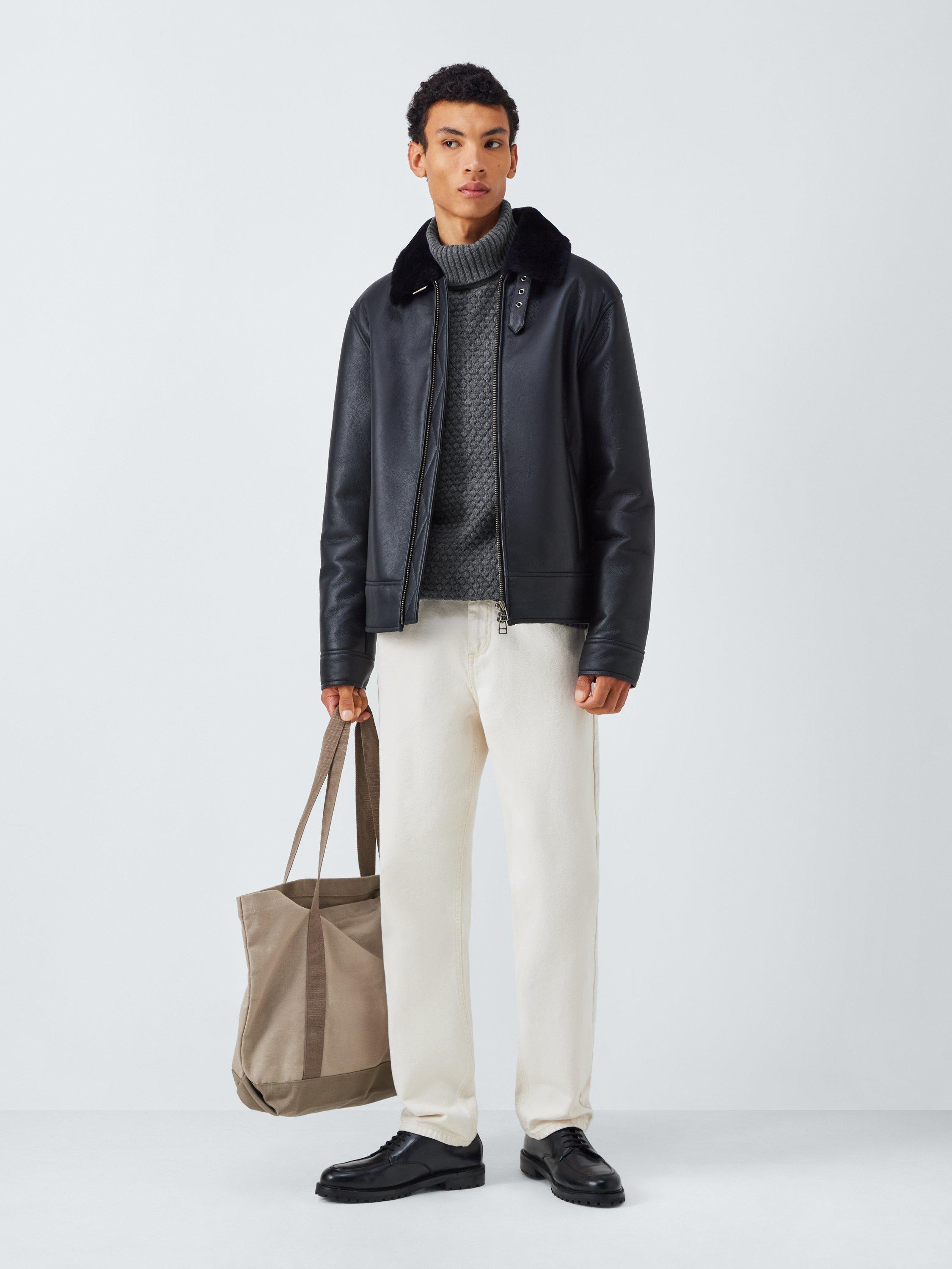 Product image 3 of 6, which shows John Lewis Textured Stitch Roll Neck Jumper, Storm Grey, S