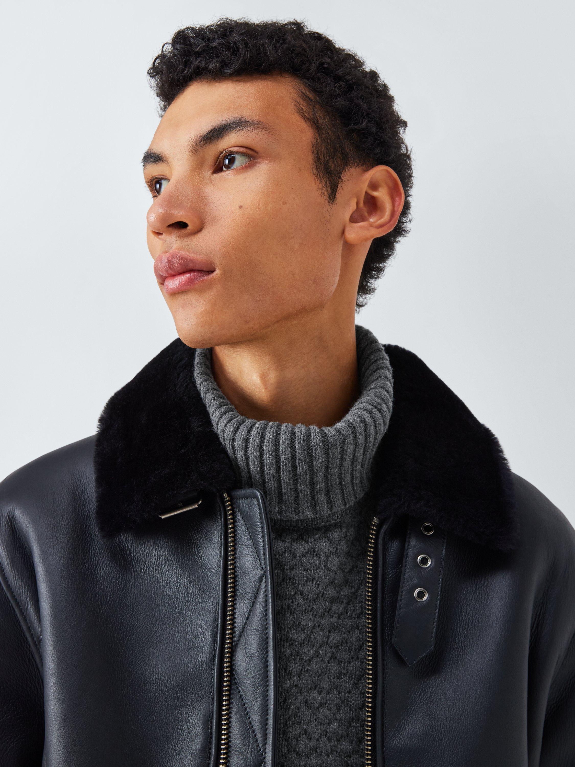 Product image 6 of 6, which shows John Lewis Textured Stitch Roll Neck Jumper, Storm Grey, S