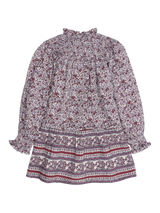 The New Society Kids' Cotton High Neck Ruffle Dress, Samara Print